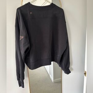 Lululemon Black Crop Sweatshirt with bleach stains